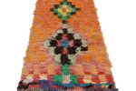 Vintage Moroccan Runner with Polychromatic Diamond Medallion | Area Rug in Rugs by Rug and Kilim