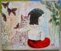 Where whispers talk | Oil And Acrylic Painting in Paintings by Elena Parau. Item composed of canvas in boho or contemporary style