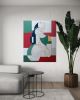 Ligne à Deux — Contemporary Minimalist Figurative Painting | Oil And Acrylic Painting in Paintings by Hildegarde Handsaeme. Item made of canvas works with minimalism & contemporary style