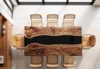 Black Epoxy Resin Dining Table, Handmade Epoxy Dining Table | Tables by Innovative Home Decors. Item composed of wood in country & farmhouse or art deco style