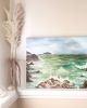 Against the Rocks | Oil And Acrylic Painting in Paintings by Mara G. Szyp. Item made of canvas & synthetic compatible with coastal style