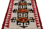 1950s Azilal Moroccan rug in Red, White and Black Tribal | Area Rug in Rugs by Rug and Kilim