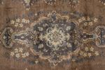 Hand-Knotted Vintage Sivas Rug in Beige-Brown with Medallion | Area Rug in Rugs by Rug and Kilim