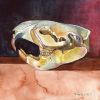 Beaver Skull, Winter Light In Handmade Burl Wood Frame | Mixed Media in Paintings by Catherine Twomey