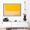 Minimalist geometric abstract, 'Yellow Wall' art photograph | Photography by PappasBland. Item composed of paper in minimalism or contemporary style