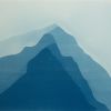 Blue Hills Triptych (three 18 x 18" abstract cyanotypes) | Photography by Christine So. Item composed of paper compatible with minimalism and contemporary style