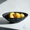 Low Wabi Sabi Bowl in Carbon Black Concrete and Brass | Decorative Bowl in Decorative Objects by Carolyn Powers Designs. Item composed of brass and concrete in minimalism or contemporary style