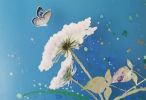 "Flowers of Hope" triptych painting | Oil And Acrylic Painting in Paintings by Cara Enteles Studio | Penn State Health Lancaster Medical Center in Lancaster. Item made of paper compatible with contemporary and japandi style