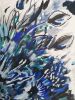 Blue Cornflower Burst Abstract Floral Canvas Painting | Prints by Judy Century Art. Item made of canvas & paper