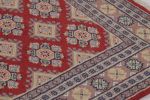 Vintage Bokhara Rug in Saturated Red with Geometric Patterns | Area Rug in Rugs by Rug and Kilim