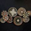 10 Pieces Modern Boho Wall Decor Baskets | Decorative Plate in Decorative Objects by Sarmal Design. Item made of bamboo with cotton works with boho & contemporary style