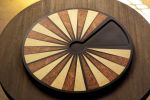 Exotic Wood Inlaid Round Backgammon Table by Costantini | Side Table in Tables by Costantini Design. Item composed of wood