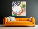 Waking Up 48"x48" | Mixed Media by Bibby Gignilliat. Item composed of synthetic