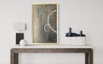 Gold Framed Ivory Chalk Board Wall Art | Oil And Acrylic Painting in Paintings by NAMYOONSOOART. Item made of wood with synthetic works with minimalism style