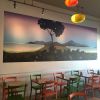 The Vista Collection (Morning) | Wallpaper in Wall Treatments by Baron Paris Studio | Bloom Cafe in Los Angeles. Item composed of fabric & paper
