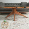 Personally Designed Resin Coffee Table Made of Olive Wood | Tables by Nil Woodwork. Item composed of oak wood in industrial or mediterranean style