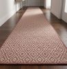 Handwoven Woolen Pink Runner Rug | Rugs by Evergreen Carpets. Item composed of wool compatible with boho and minimalism style