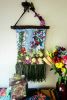 Ppainted Bunting | Tapestry in Wall Hangings by PEGGY OBERLIN/Bohograndmapeg/Story Tale Weaving. Item composed of birch wood and cotton in boho or contemporary style