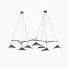 Emily Group of Seven Pendant Light – White Semi-Matte | Chandeliers by MOSS Objects. Item composed of oak wood & steel compatible with contemporary and modern style