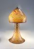 Gold Luster Ruby Decoration Wave | Table Lamp in Lamps by Rick Strini. STRINI ART GLASS. Item made of glass