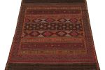 Vintage Baluch Tribal Kilim in Brown, Red & Orange Patterns | Area Rug in Rugs by Rug and Kilim