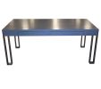 DK-74 Desk in Smoke Gray Ash with Titanium Steel Legs | Tables by Antoine Proulx Furniture, LLC | Continuum On South Beach in Miami Beach. Item made of wood with aluminum