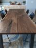 Book Matched Walnut Dining Table | Tables by Where Wood Meets Steel. Item composed of walnut and steel in contemporary or modern style