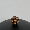 Dark browr round flower sculpture | Sculptures by IRENA TONE. Item composed of wood compatible with minimalism and art deco style