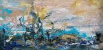 After the Wildfire Acrylic Abstract | Oil And Acrylic Painting in Paintings by Strokes by Red - Red (Linda Harrison). Item made of canvas
