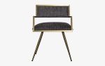 Ika Brass Plated Dining Chair | Chairs by LAGU. Item composed of fabric and metal in minimalism or modern style