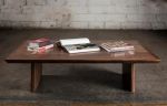 Minimalist Natural Walnut Finish Coffee Table w Oak Detail | Tables by Aeterna Furniture