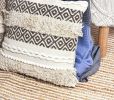 Emily Artisanal Handloom Cushion_ woven textured cotton | Pillows by Humanity Centred Designs. Item composed of cotton and fiber in boho or minimalism style