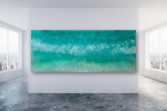 'SEA SPRAY' - Ocean Seascape Epoxy Resin Abstract Artwork | Oil And Acrylic Painting in Paintings by Christina Twomey Art + Design. Item made of synthetic