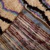 Vintage Moroccan Geometric Beige Brown and Purple Wool Shag | Area Rug in Rugs by Rug and Kilim