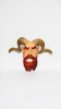 Quad-Horned Mythological Wood Sculpture | Decorative Objects by Holzkunst Samuel Meisinger. Item composed of wood in art deco style