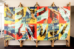 Wheat pasted "Billboards" | Mixed Media by ANTLRE - Hannah Sitzer | Google Java in Sunnyvale. Item made of wood with synthetic