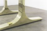 Ambrosi Slab Table with Cast Bronze Bases by Costantini | Dining Table in Tables by Costantini Design. Item made of walnut with bronze