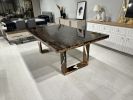 Special Tree Bark & Moss Epoxy Table | Dining Table in Tables by Tinella Collection. Item composed of oak wood in minimalism or art deco style