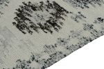 Modern Kilim rug in White, Blue & Black Geometric Pattern | Area Rug in Rugs by Rug and Kilim