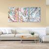 Energy Abstract Painting Triptych 40x90in Custom | Oil And Acrylic Painting in Paintings by Monika Kupiec Abstract Art. Item made of canvas with synthetic works with art deco style