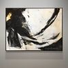The Beginning is Always Today - black, white, gold abstract | Oil And Acrylic Painting in Paintings by Lynette Melnyk. Item composed of canvas and synthetic