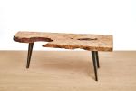 Brutalist Style Coffee Table live edge | Bench in Benches & Ottomans by VANDENHEEDE FURNITURE-ART-DESIGN. Item made of wood with metal works with boho & japandi style