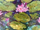 Waterlilies - Acrylic Painting on Canvas | Oil And Acrylic Painting in Paintings by Filomena Booth Fine Art. Item made of canvas works with contemporary & modern style