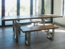 Rustic wood table and benches | Dining Table in Tables by Abodeacious. Item composed of wood and steel