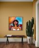 Flowers - Woman with Daisies in Hair | Oil And Acrylic Painting in Paintings by Amy Straley. Item made of canvas works with boho & contemporary style