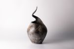 sitting in the sand with our music up | saggar vessel | Sculptures by harlow studio. Item composed of ceramic in contemporary or modern style