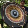 Large Wall Charger, Porcelain, 32" Diameter | Sculptures by Peter Flanagan. Item composed of steel and stone