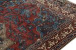 Vintage Zeki Müren Rug in Red & Blue Geometric patterns | Area Rug in Rugs by Rug and Kilim