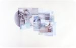 Living Near Water Hand Sewn Collage | Mixed Media by Linden Eller. Item made of paper with synthetic