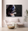 'BLACK ORCHID II' - Epoxy Resin Black and White Abstract | Mixed Media by Christina Twomey Art + Design. Item composed of synthetic in minimalism or contemporary style